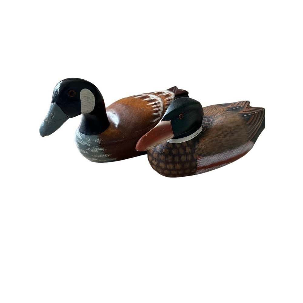 Handcrafted wooden duck set